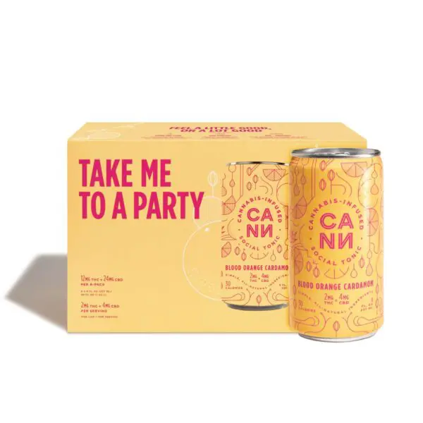 Blood Orange Cardamom Seltzer 2:1 CBD:THC (6-pack)