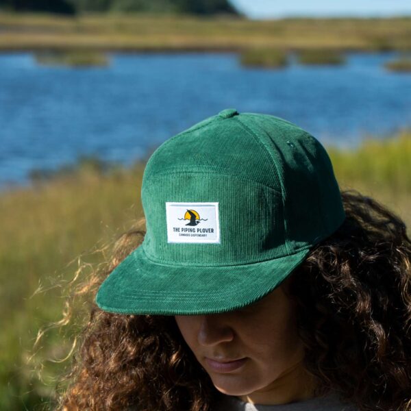 Corduroy 5-Panel Snapback Hat (Dark Green)