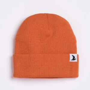 Wool/Acrylic Beanie Hat (Orange)