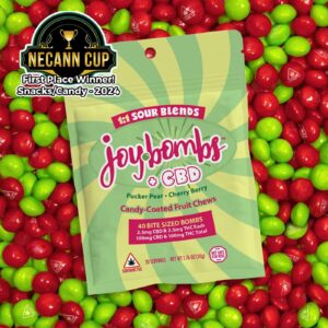 Sour Fruit 1:1 THC:CBD Micro-Dose Candy Coated Fruit Chews  | Joy Bombs