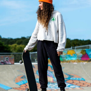 Cropped Hoodie Sweatshirt (Beige) - L - 1 each