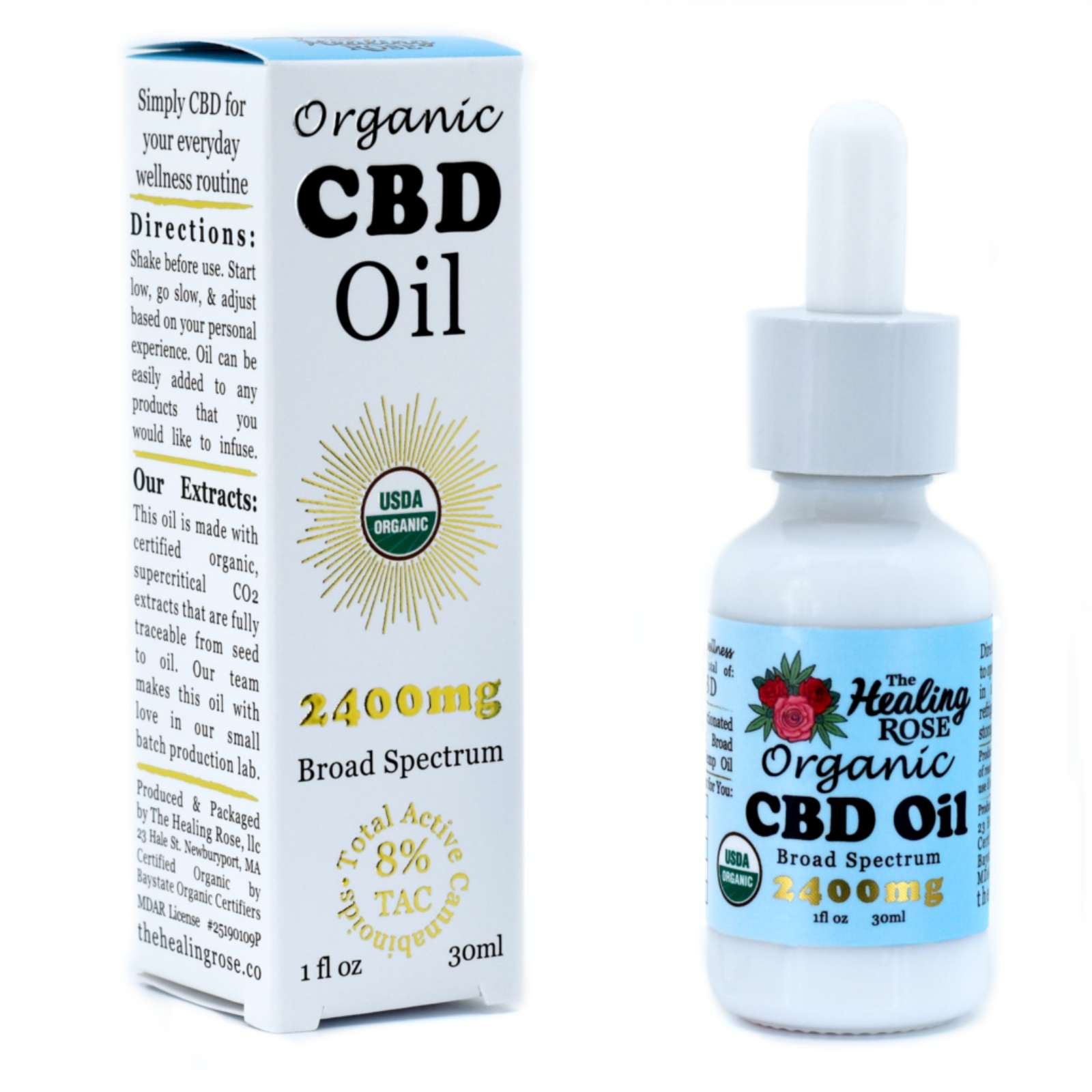 Broad Spectrum CBD Oil - Gold - (2400mg) | Healing Rose