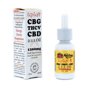 Uplift Oil CBG THCV CBD 2:1:1 (600mg CBG Tincture) | Healing Rose - 1 each