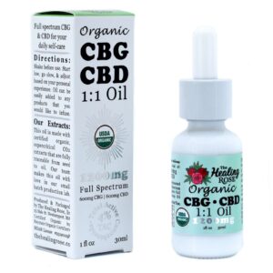 Organic Full Spectrum CBG : CBD Oil 1:1 1200mg (30mL) | Healing Rose