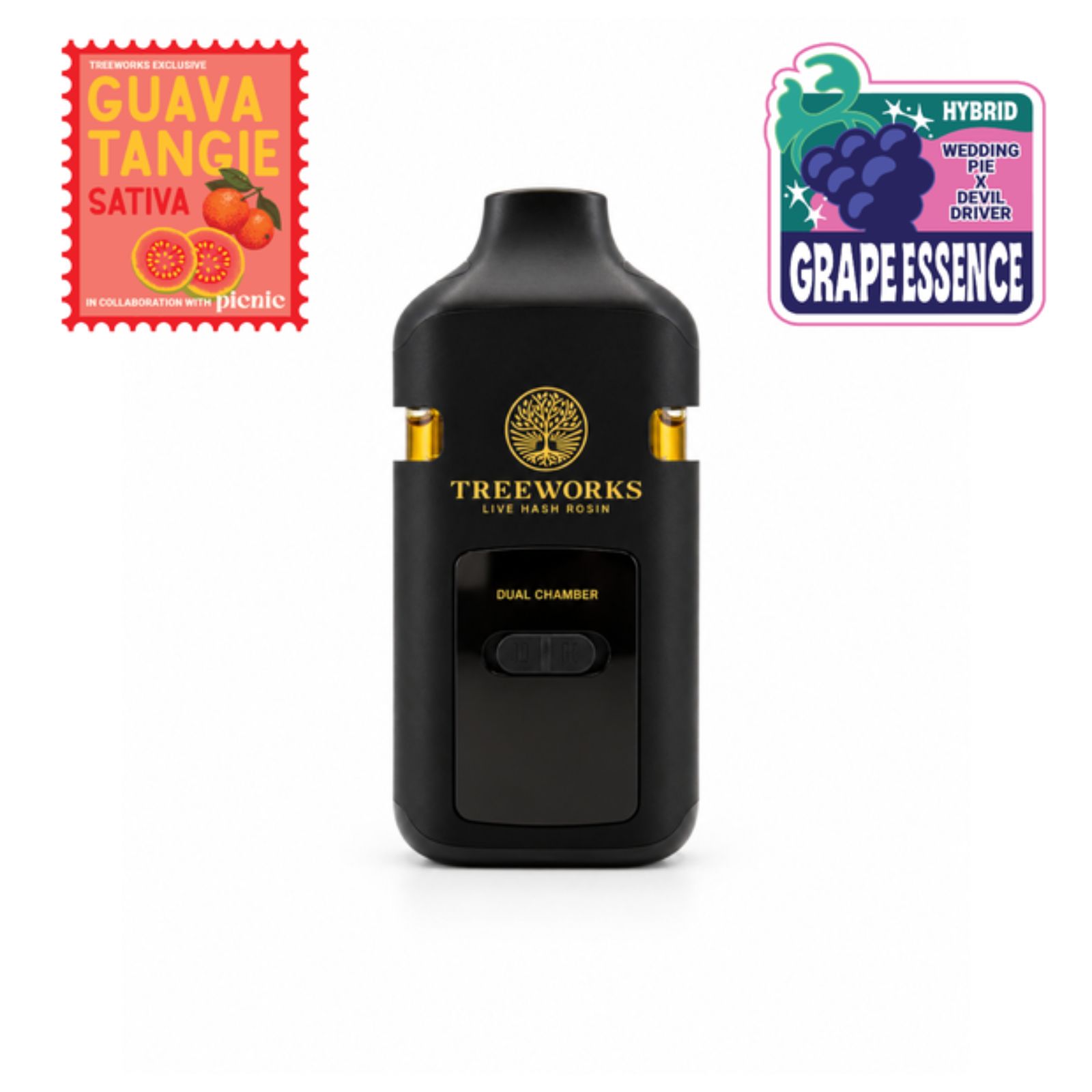 *Dual Chamber* Guava Tangie & Grape Essence (1.0g Live Rosin Disposable Vape) | Treeworks